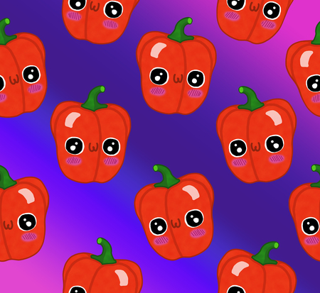 fruits seamless pattern isolated gradient background pepperの写真素材