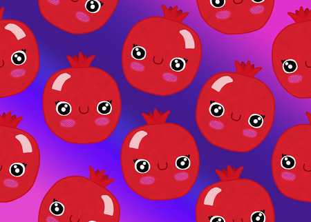 fruits seamless pattern isolated gradient background garnetの写真素材