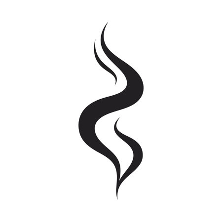 A minimalist graphic representation of smoke or steam rising in elegant curves.のイラスト素材