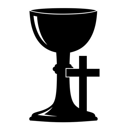 A chalice with a cross, a symbol of Christianity.のイラスト素材