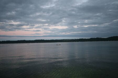 Summer evening at Hood Canalの写真素材