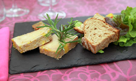 Foie Gras (country style) on slateの写真素材