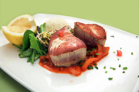 Oven Grilled Tuna Steakの写真素材