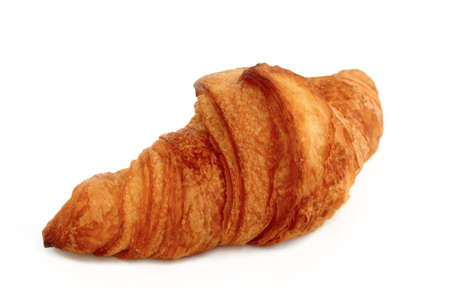 One Croissant over Whiteの写真素材