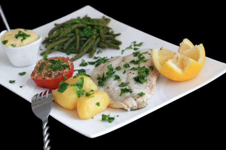 Aioli: poached fish with garlic sauce (Mediterranean cuisine)の写真素材