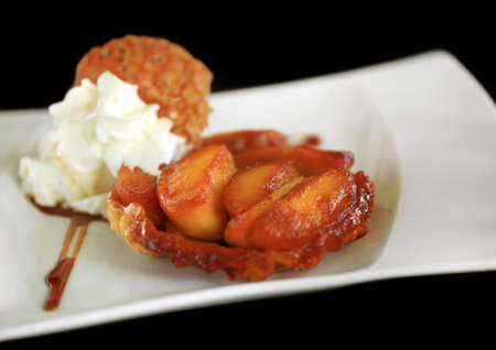 Apple Tart  Tatin  Style  French cuisine - cooked upside down for caramel  の写真素材
