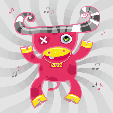 2009 cartoon ox - new year symbolのイラスト素材