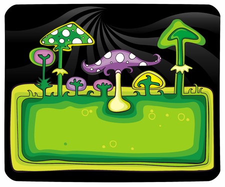 Mushrooms banner. のイラスト素材