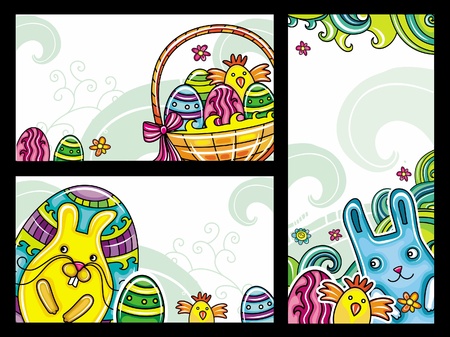 Decorative Easter floral banners 2 collection from floral series のイラスト素材