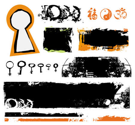 grunge  setのイラスト素材
