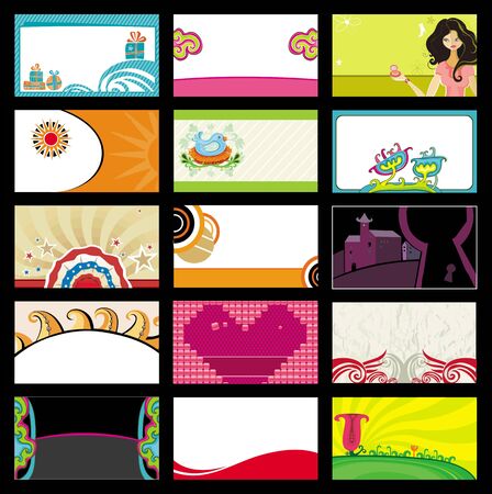 15 colorful business cards - vector set. のイラスト素材