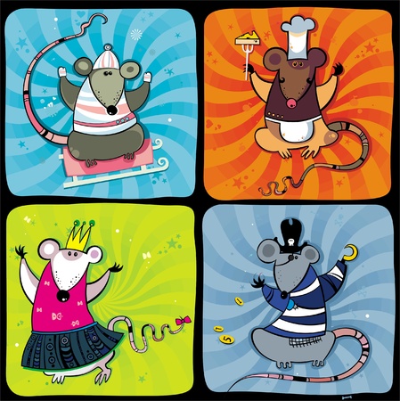 Funny rats series 1 のイラスト素材