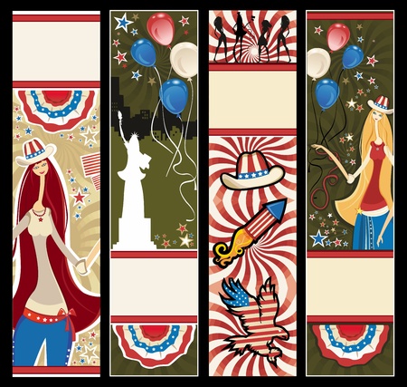 American patriotic vertical banners. のイラスト素材