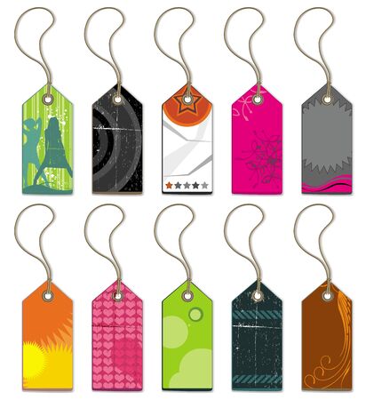 Collection of tags and stickers のイラスト素材