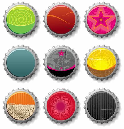 bottle caps 2 - vector set. のイラスト素材