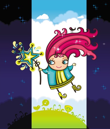 Sweet fairy and glittering star.のイラスト素材