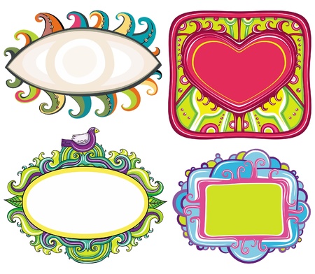 Vector set of cute frames, with space for your text のイラスト素材