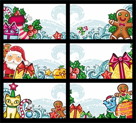 Colorful Christmas cards seriesのイラスト素材