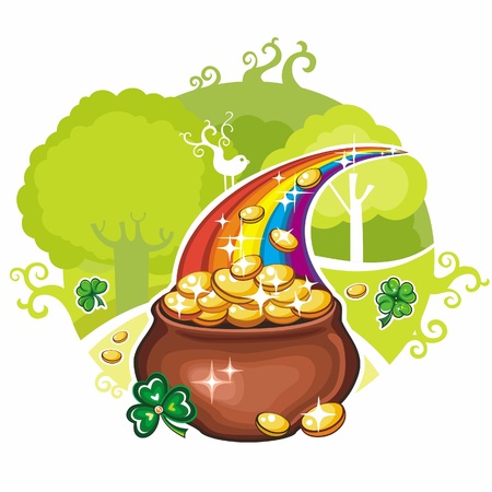 A pot of gold on Saint Patrickのイラスト素材