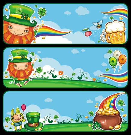 St  Patrick s Day banners with copy space のイラスト素材