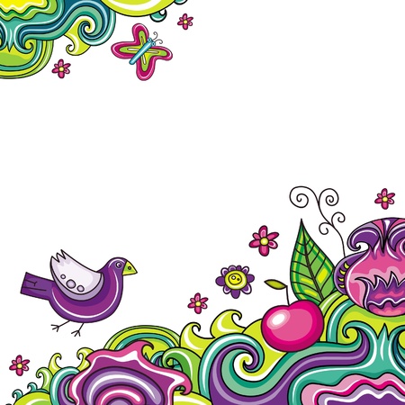 Abstract floral card 6  series のイラスト素材