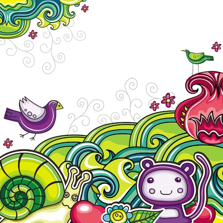 Abstract floral card 5  series のイラスト素材