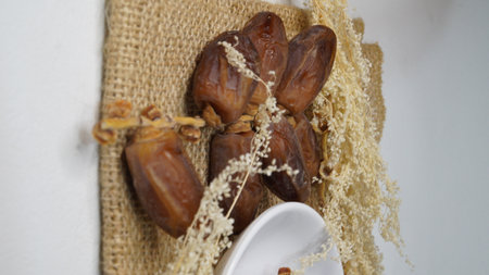 Dates fruits on a white background. Selective focus. Food.
