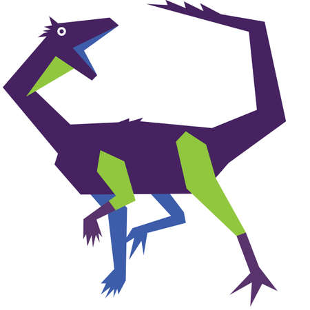 Colorful minimalistic illustration of an extinct prehistoric animal.のイラスト素材