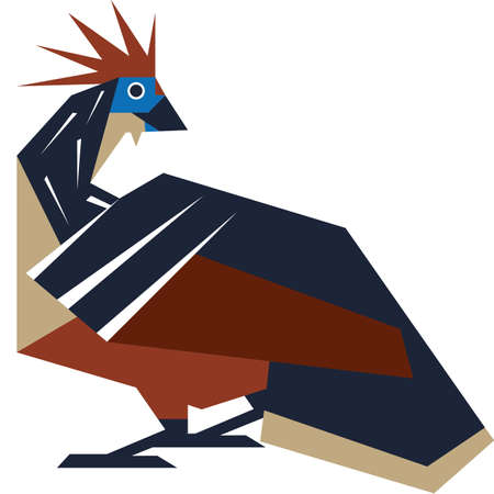 Colorful minimalistic illustration of a species of bird.のイラスト素材