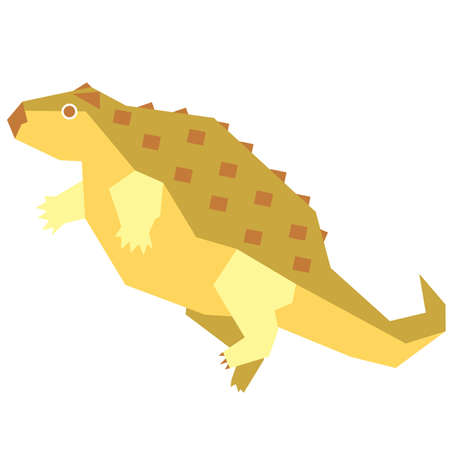 Colorful minimalistic illustration of an extinct prehistoric animal.のイラスト素材