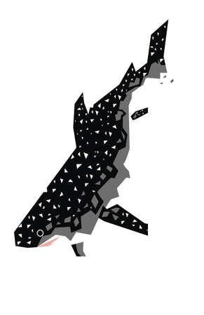 Colorful minimalistic illustration of an extinct prehistoric animal.のイラスト素材