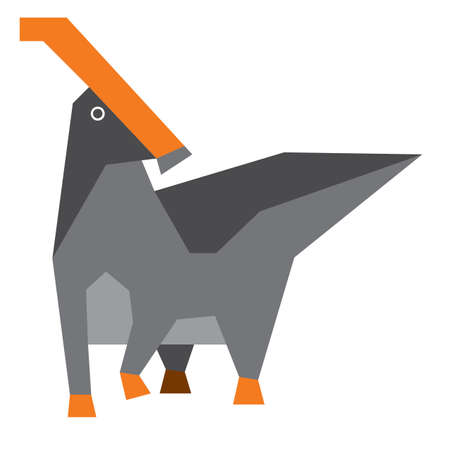 Colorful minimalistic illustration of an extinct prehistoric animal.のイラスト素材