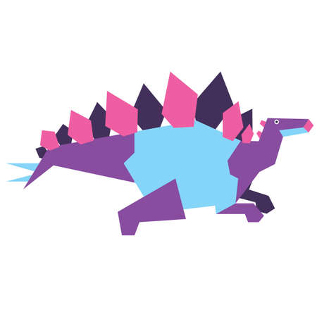 Colorful minimalistic illustration of an extinct prehistoric animal.のイラスト素材