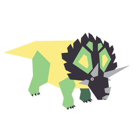Colorful minimalistic illustration of an extinct prehistoric animal.のイラスト素材