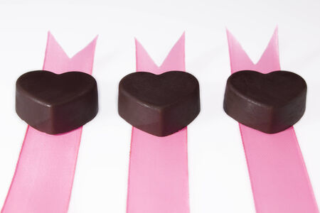 Three chocolate ribbonの写真素材