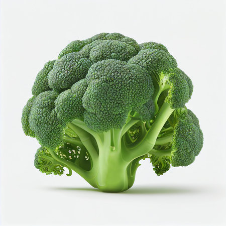 Broccoli isolated on a white background. 3d render illustration.の素材