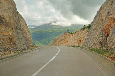 asphalt road in mountains of Montenegroの写真素材