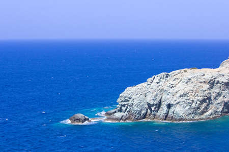 view of rocky island in Mediterranean seaの写真素材