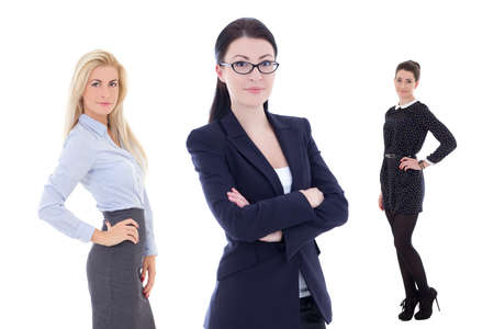 portrait of young attractive business women isolated on white backgroundの写真素材