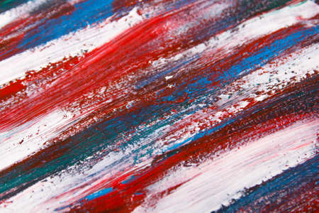 texture background - close up of blue and red acrylic paint strokesの写真素材