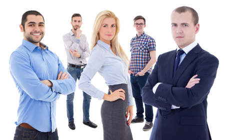 portrait of business people isolated on white background