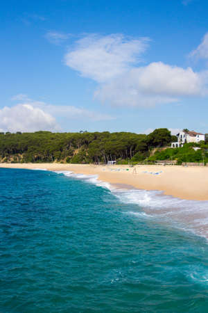 travel background - beautiful view of summer beach in Spain