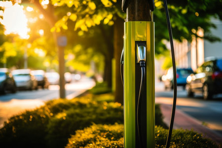 close up of electric car chargerの素材