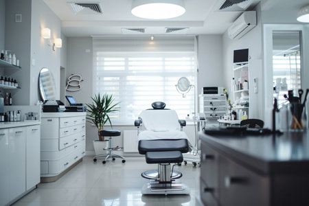 Interior of white modern beauty salon with furnitureの素材