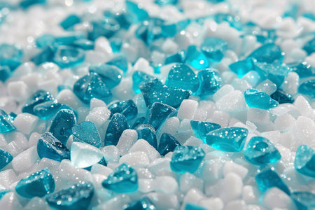 background of silica gel white and blue crystals cat litterの素材