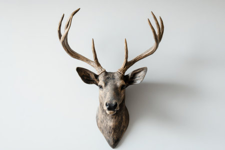 head of deer on the wall in modern house interior, hunting trophyの素材