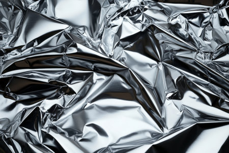 close up of crumpled foil paper backgroundの素材