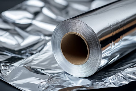 close up of foil paper in the rollの素材
