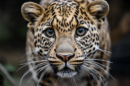 close up of a leopard in natureの素材