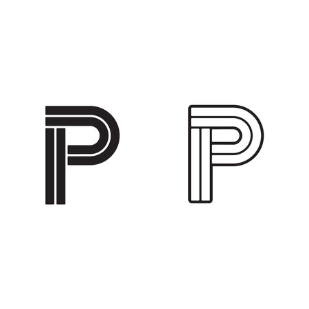 Simple Initial Letter p Logo. Usable for Business and Branding Logos. Flat Vector Logo Design Template Element.のイラスト素材